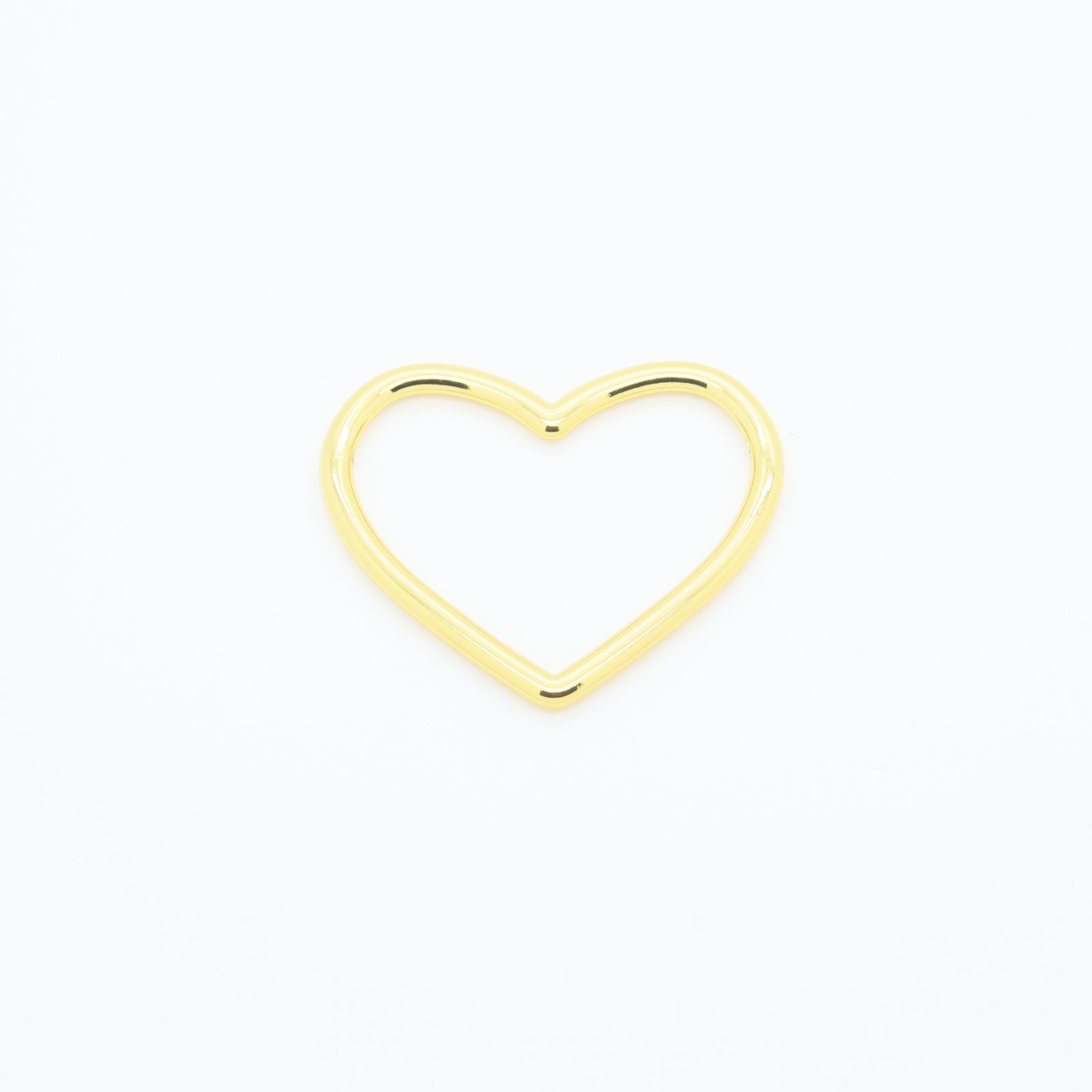 Boucle connecteur en forme de cœur en métal doré brillant