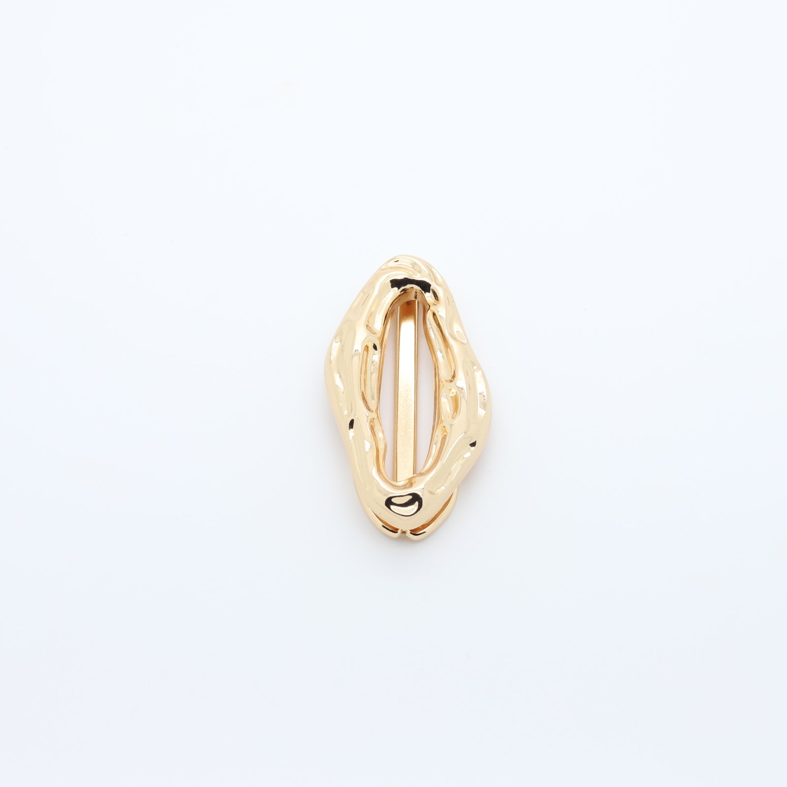 Passant ovale en métal doré