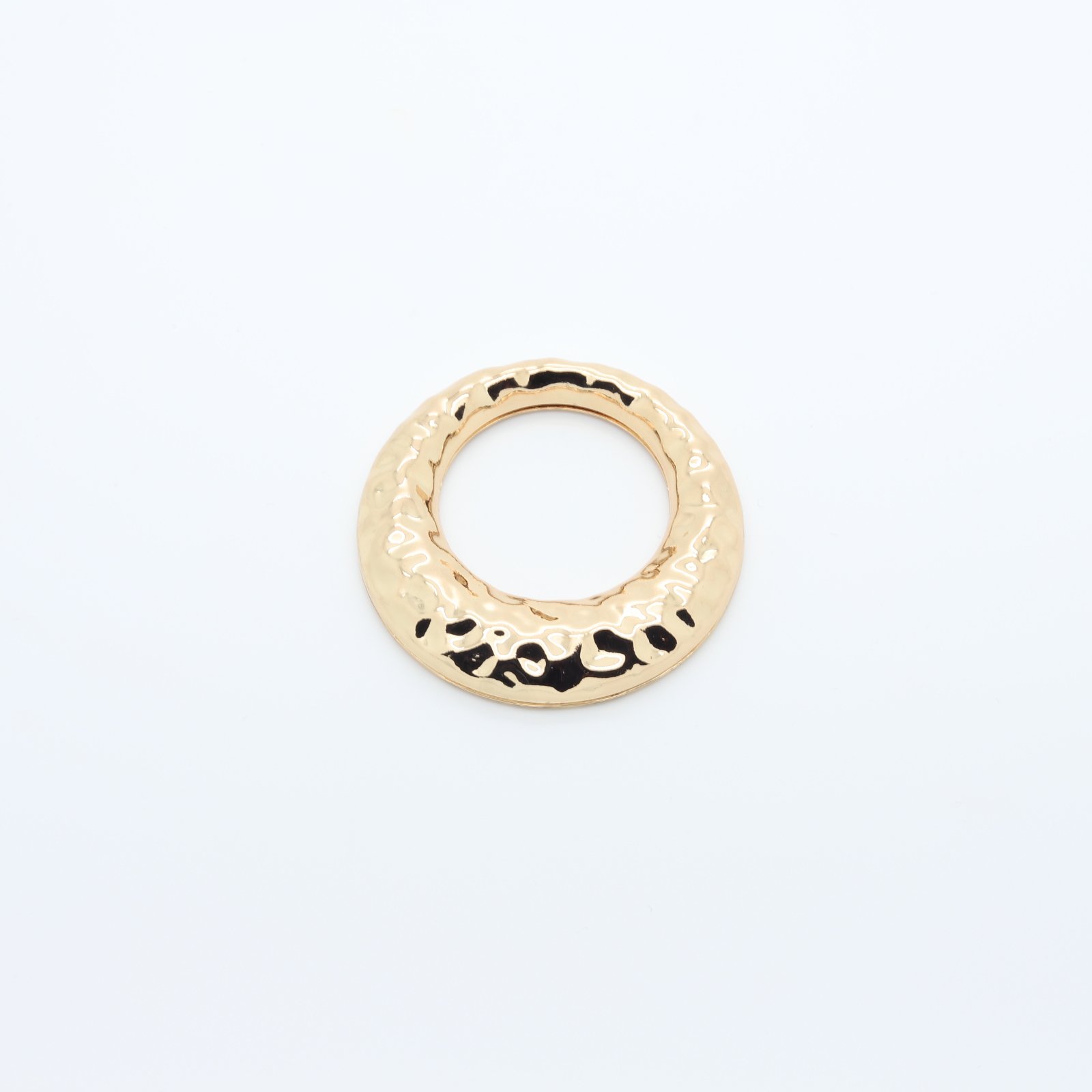 Boucle connecteur ronde en métal doré