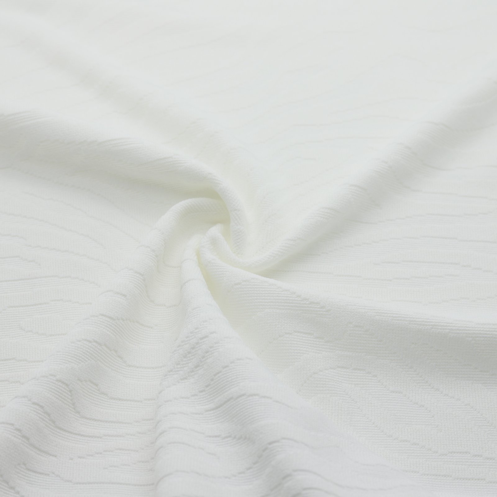 Tissu en jacquard extensible texturé blanc à motif zèbre