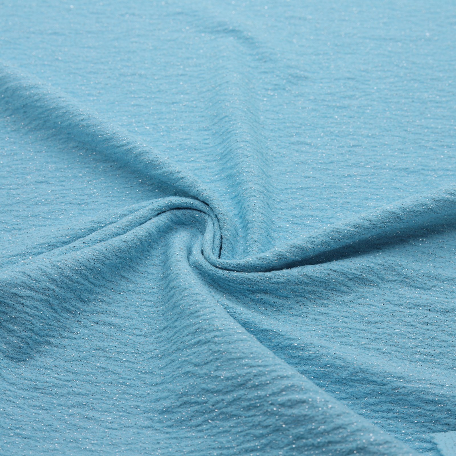 Tissu jacquard bleu à effet métallique texturé