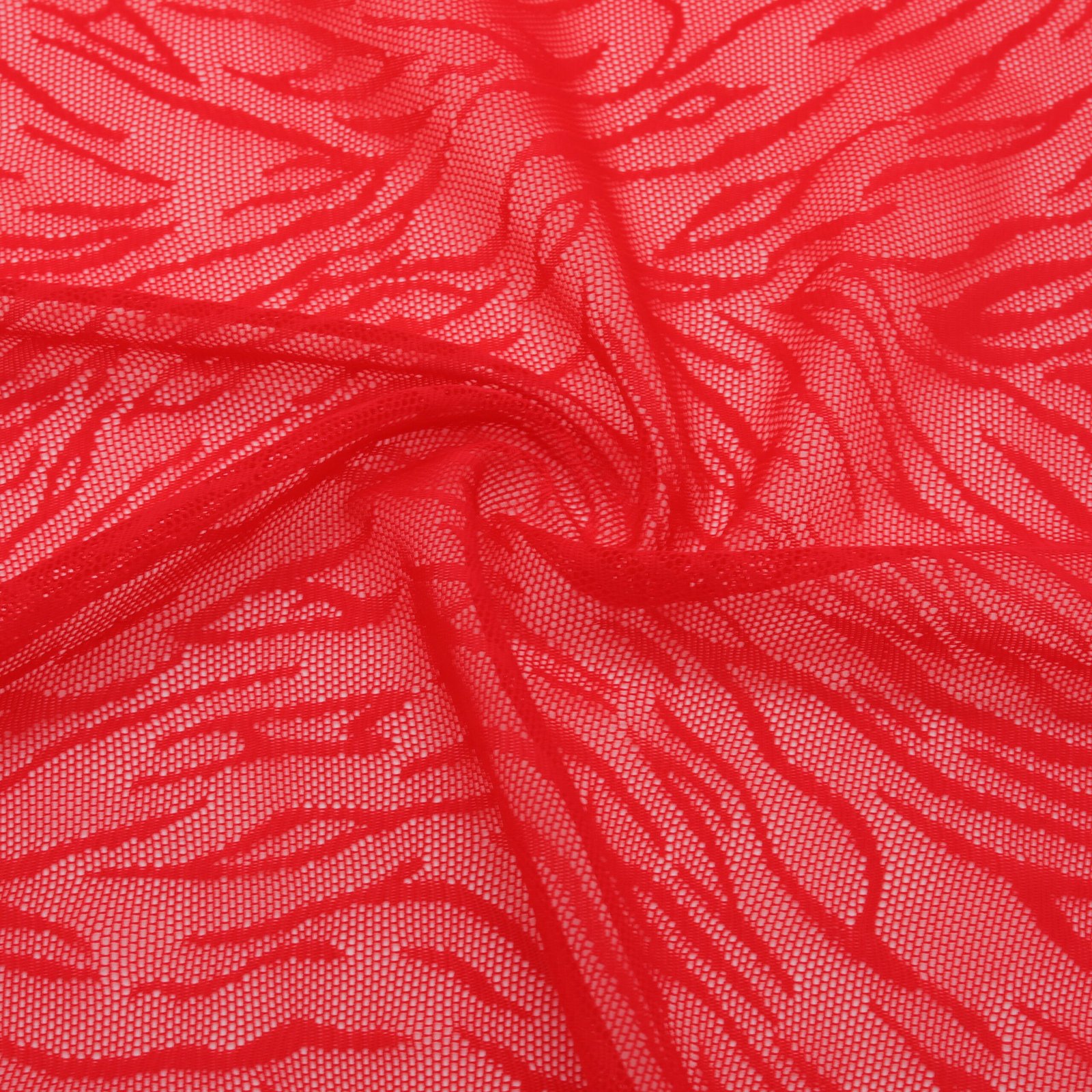 Tissu en jacquard résille rouge nylon élasthanne