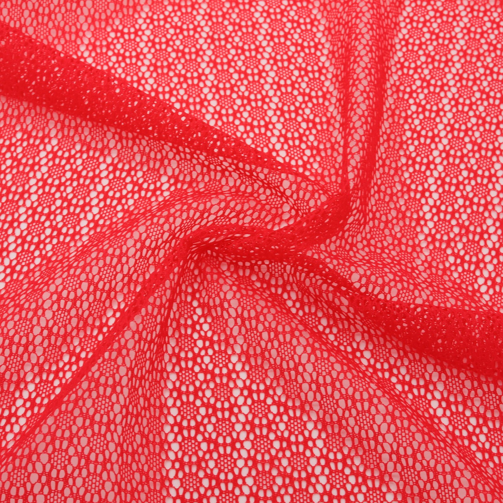 Tissu résille jacquard rouge nylon élasthanne