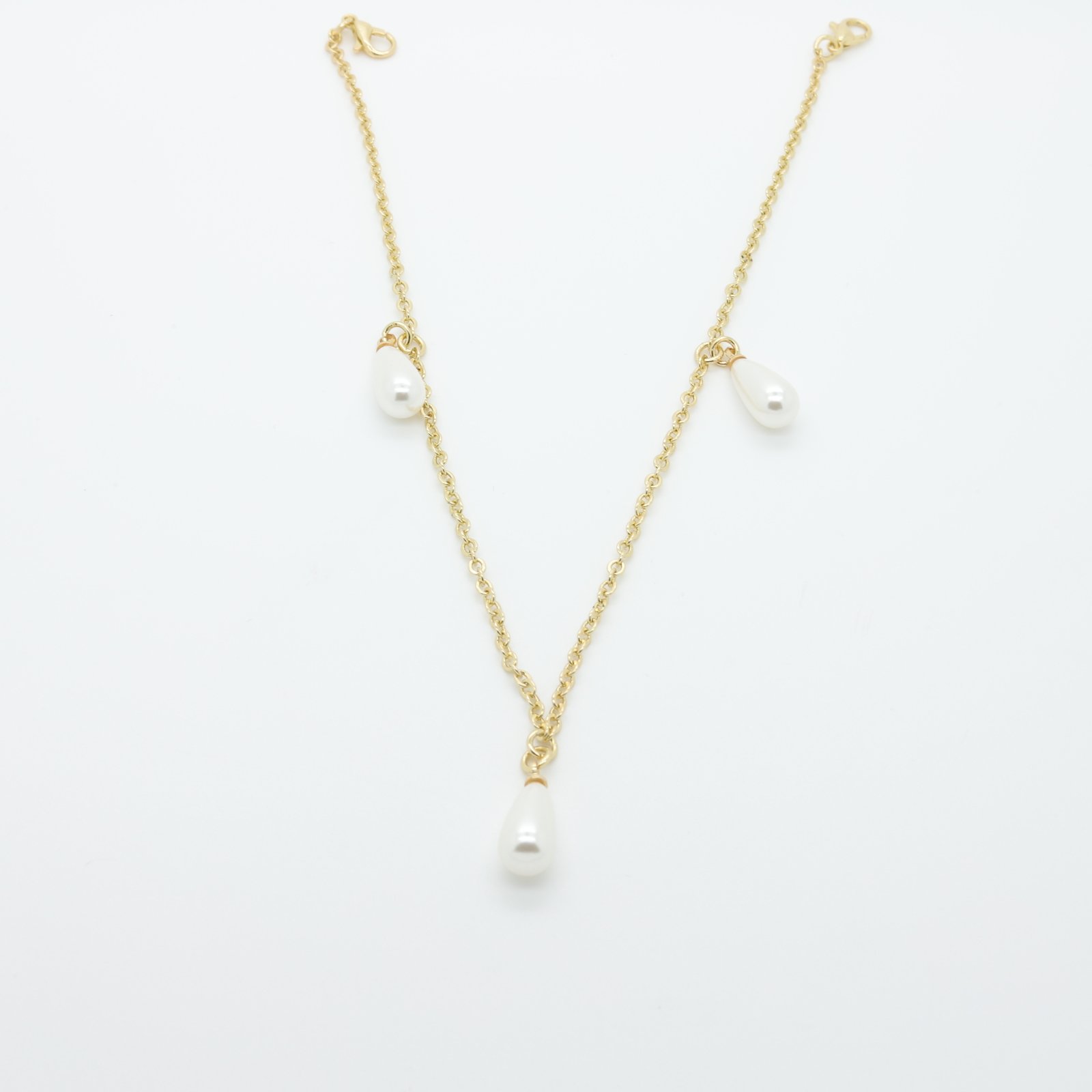 Chaîne décorative en métal doré avec perles goutte