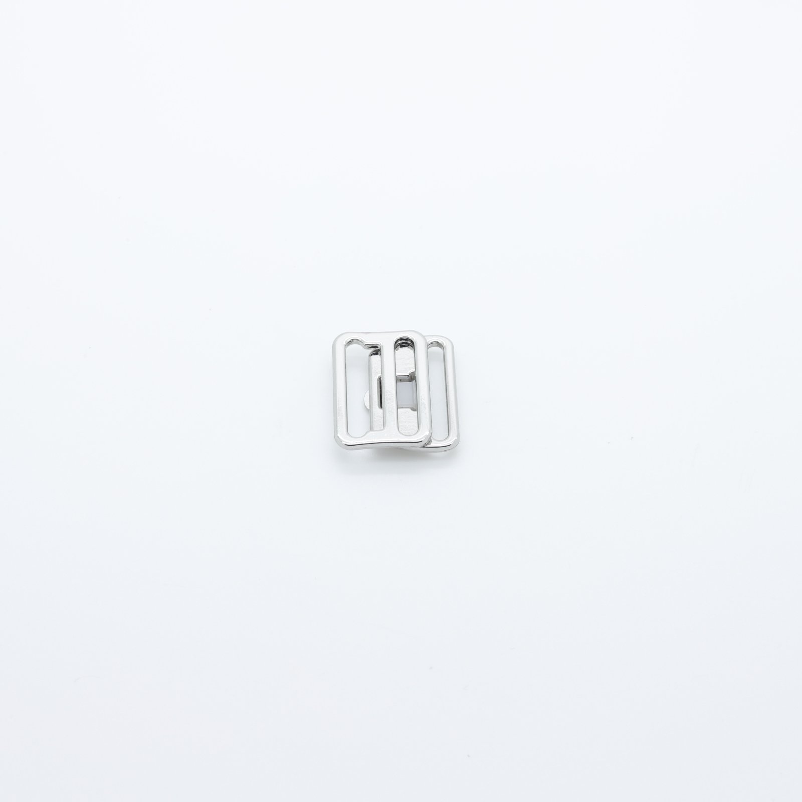 Fermoir métallique rectangulaire argenté 14 mm