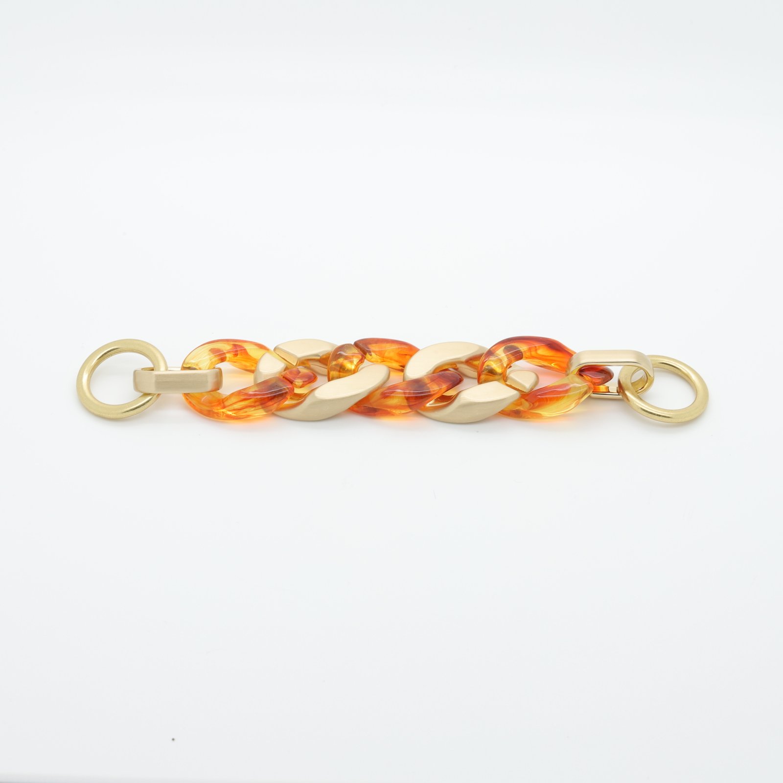 Chaîne décorative résine ambre et métal doré
