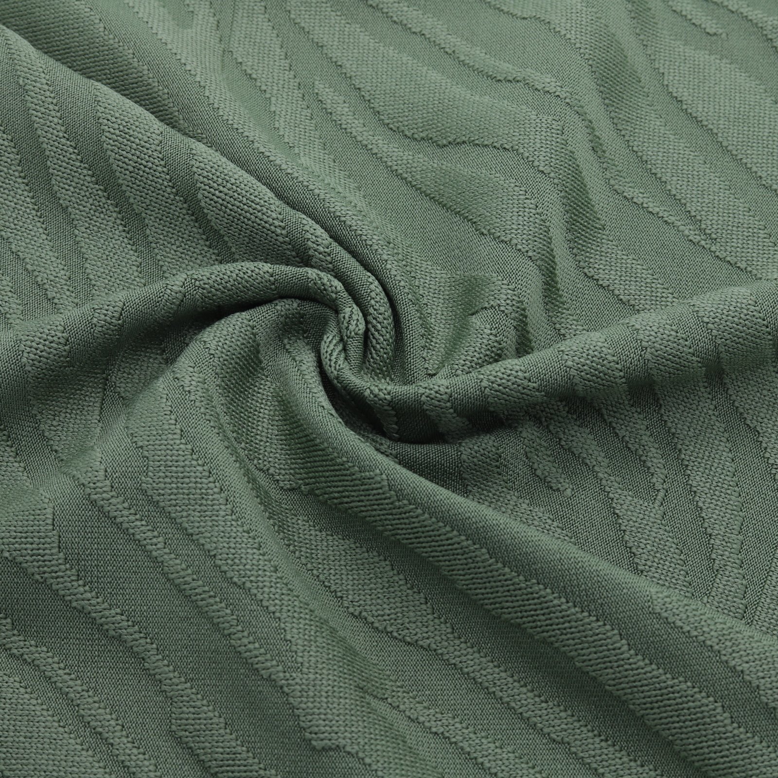 Tissu jacquard vert à motif en relief