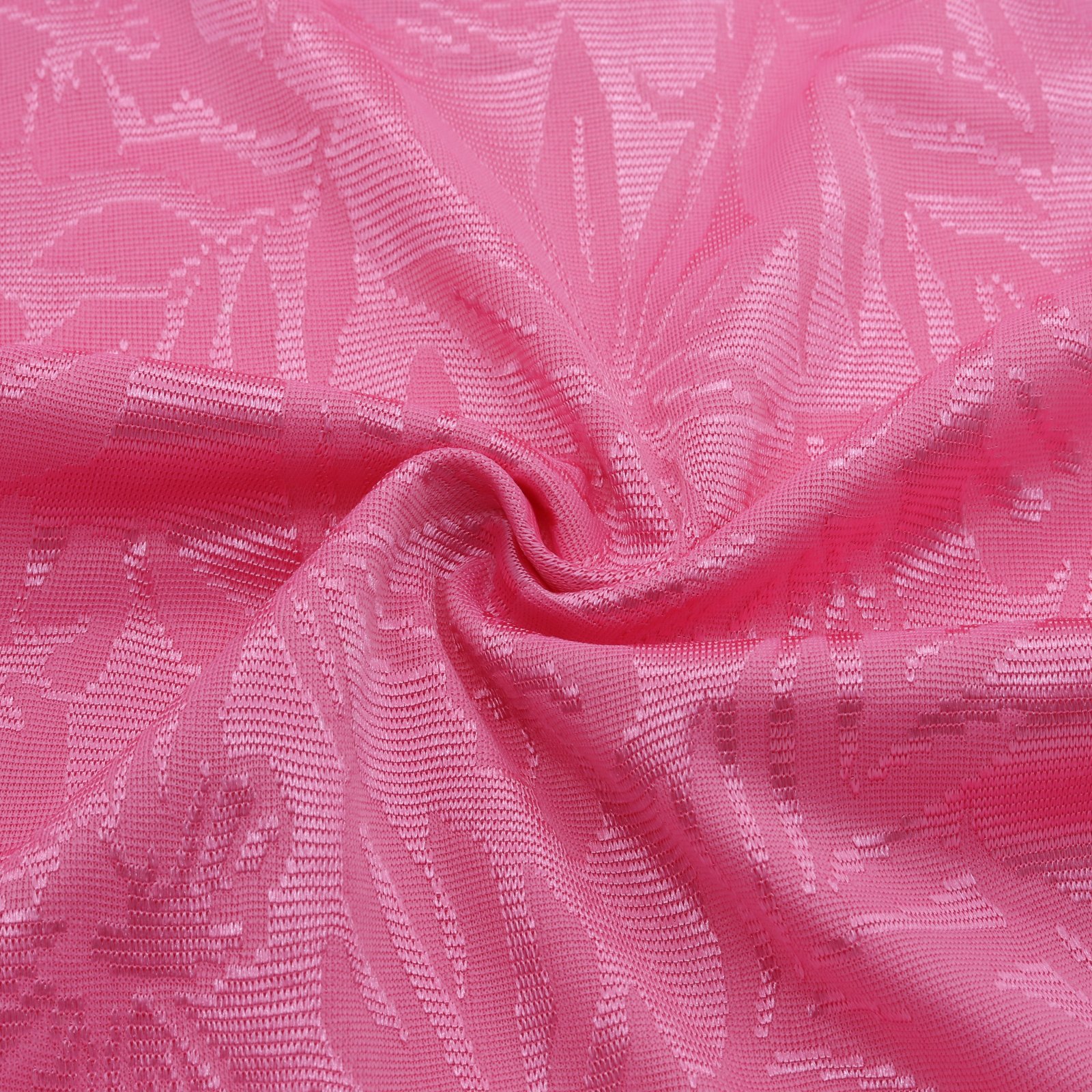 Tissu jacquard rose à motif floral extensible