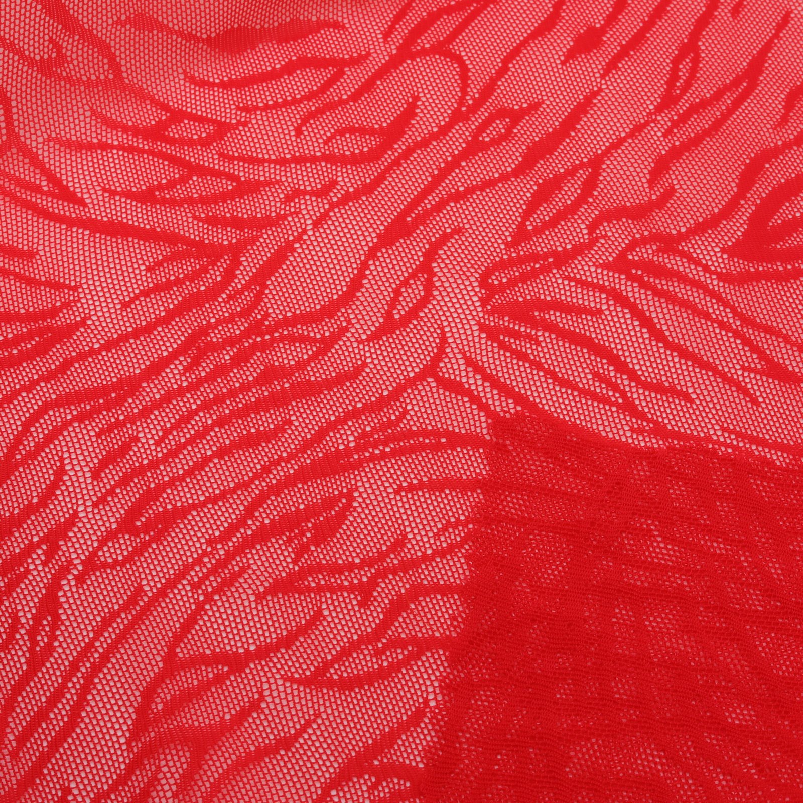Tissu jacquard résille rouge nylon élasthanne