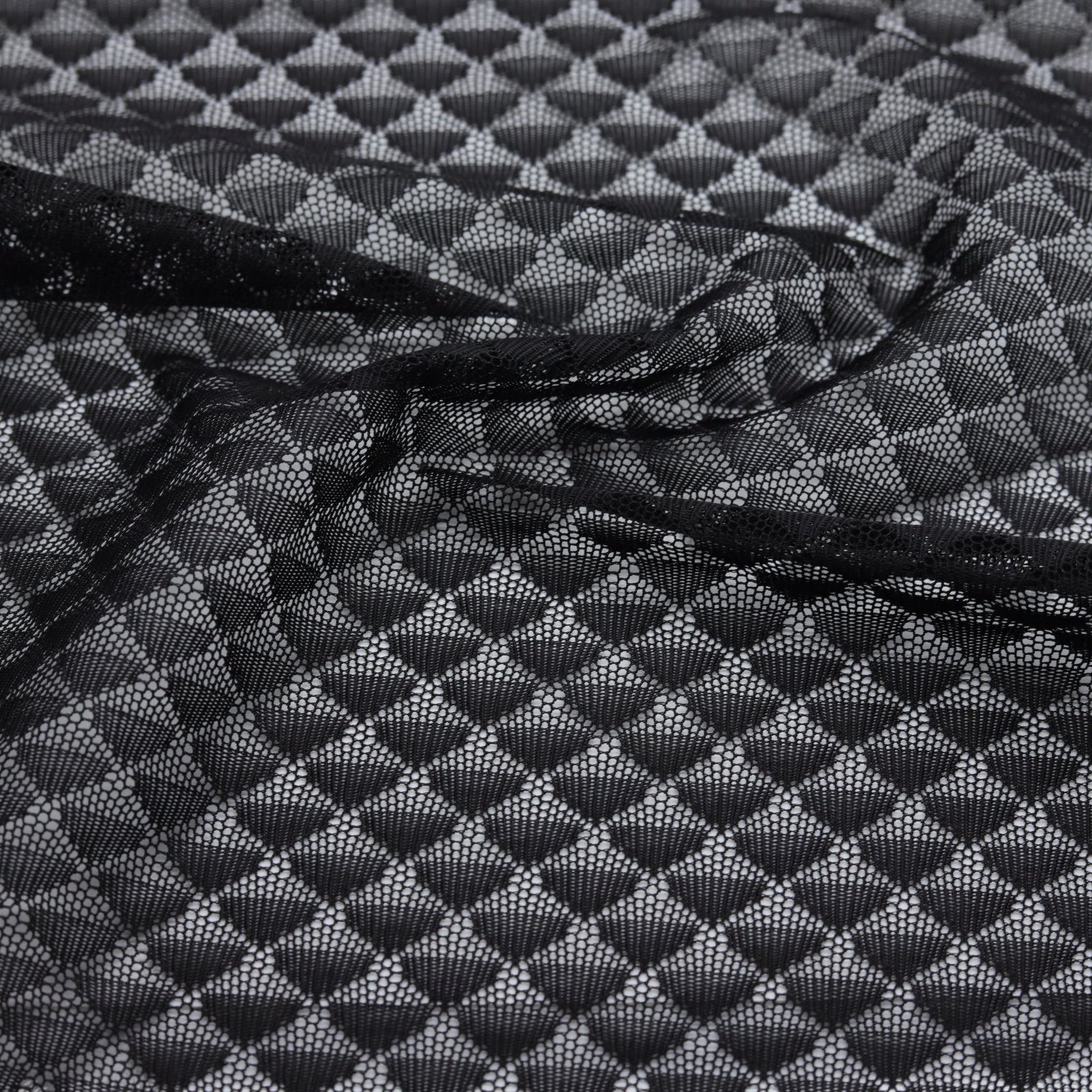 Résille noire à motifs transparents légère et extensible certifiée OEKO-TEX®