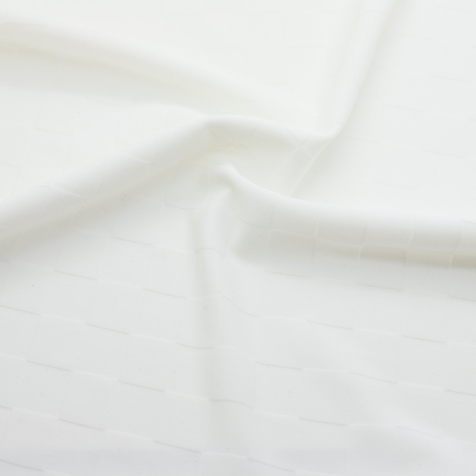 Jacquard texturé à carreaux léger blanc