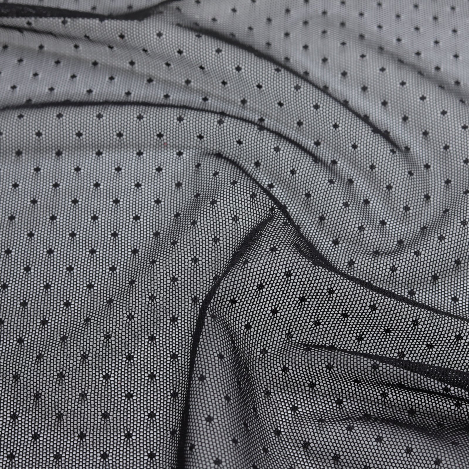 Résille noire stretch à pois