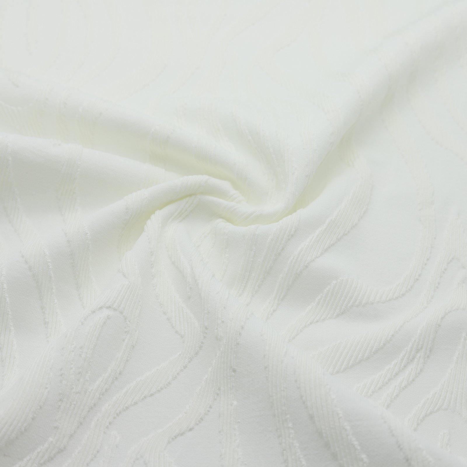 Tissu en jacquard épais extensible texturé blanc à motif zèbre