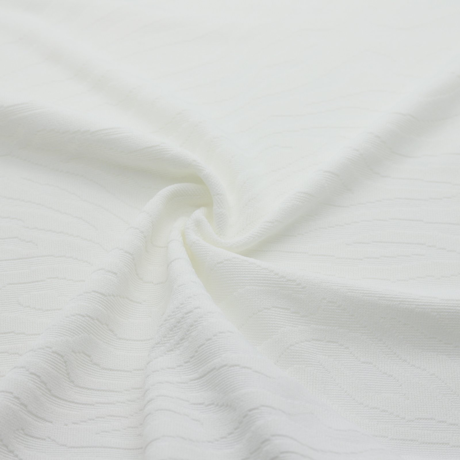 Tissu en jacquard extensible texturé blanc à motif zèbre